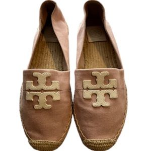 TORY BURCH Canvas Weston Flat Espadrilles In Seashell Pink Size:7